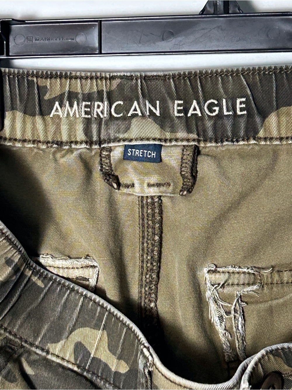American Eagle Outfitters Ex Boyfriend Pant Camo Cargo Pants Olive Women’s Med - Picture 6 of 8
